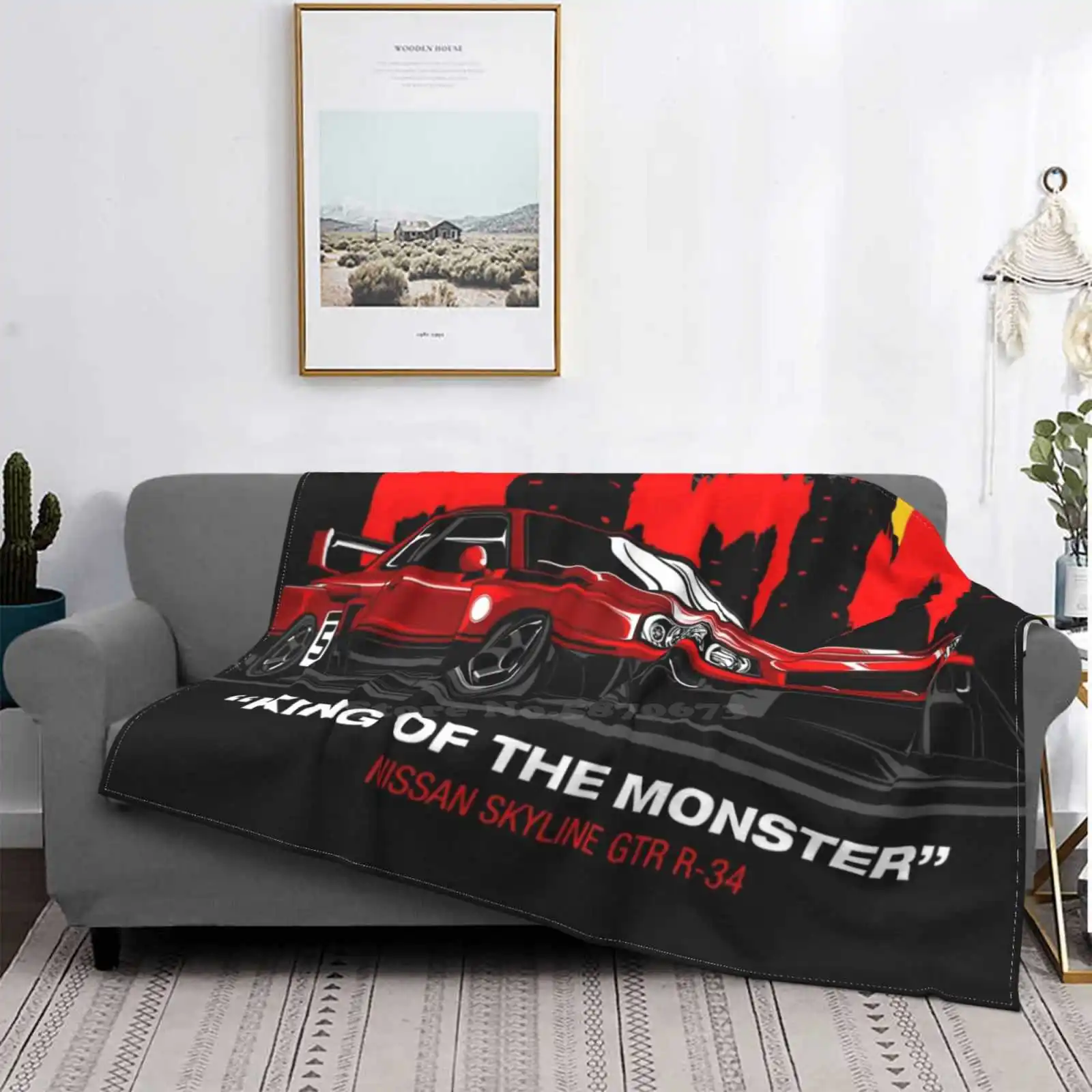 

Одеяло Gt-R R34 Для силуэтов, мягкое теплое дорожное портативное одеяло для Nissan Gtr R34, силуэт Jdm, Япония, для гонок с монстром, гоночная улица
