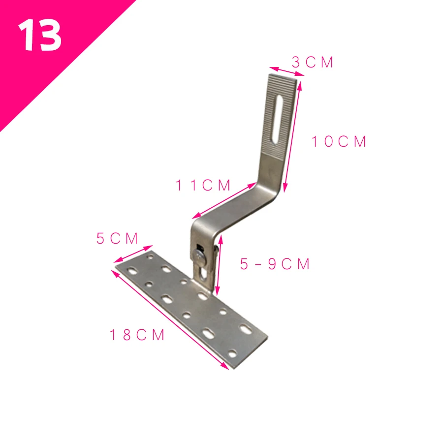 19-29 мм Регулируемая солнечная панель монтажный крюк Монтажный кронштейн на плитку крыши для солнечной панели Монтажная система pv монтажный кронштейн - Цвет: Bracket 13