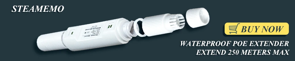 STEAMEMO Active POE Splitter Waterproof 48V POE  10/100M Input To DC Output 12V For IP Camera/Wireless AP/CCTV