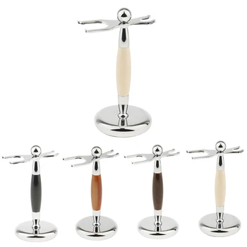 

High Quality Removable Men Barber Alloy Shaving Brush Safety Shave Tool Holder Rack Stand Heavy Duty Metal Weighted Base