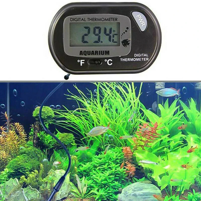 Termómetro Digital para tanque de agua de Acuario, medidor de temperatura LCD, impermeable, suministros acuáticos para mascotas