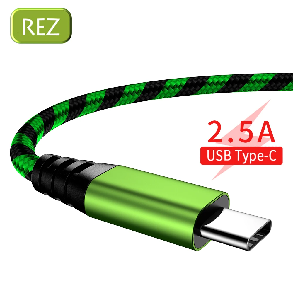 REZ кабель usb type-C для быстрой зарядки huawei P20 Pro P30 кабель для быстрой зарядки USB-C для Xiaomi Redmi Note 7 samsung Galaxy S9 - Цвет: Green