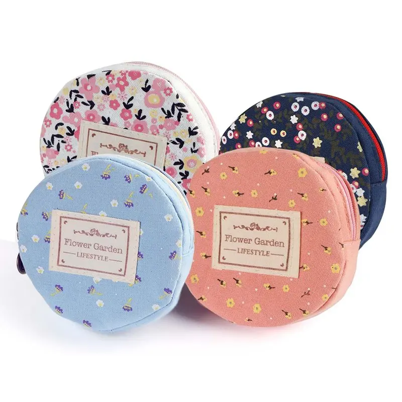 

4 Set Portable Purse Pouch Bag,Round Zipper Enclosure Durable Exterior,Lightweight Universal Carrying case