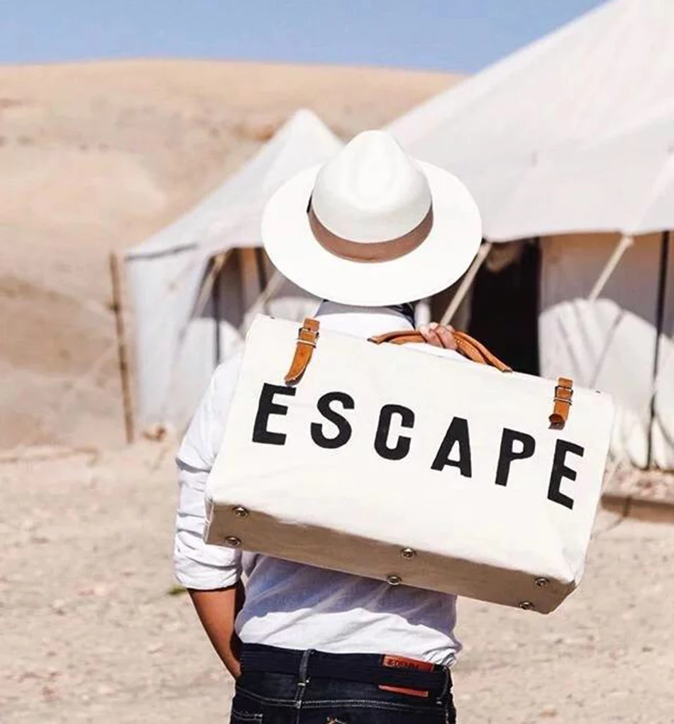 Холщовая дорожная сумка ESCAPE стильный вместительный чемодан для путешествий