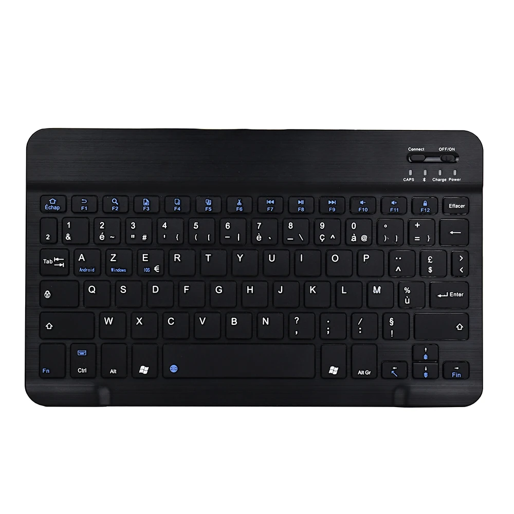 Zienstar 10inch Azerty Rechargeable French Aluminum Wireless  Bluetooth Keyboard Mouse Combo for IOS Android Tablet Windows PC mini computer keyboard Keyboards