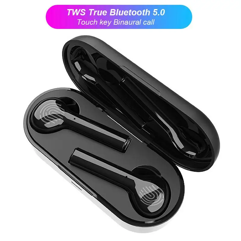 Мини TWS Bluetooth 5,0, беспроводные наушники, наушники с сенсорным управлением, шумоподавление, Спортивная гарнитура с двойным микрофоном для телефона