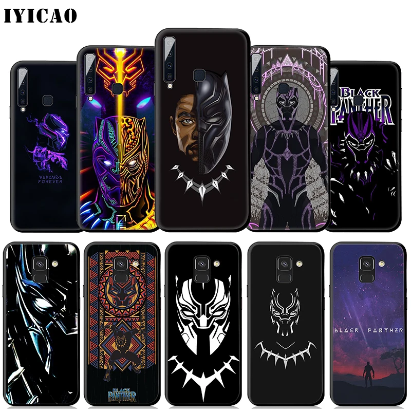 IYICAO Black Panther Marvel Soft Case for Samsung Galaxy A9 A7 A8 A6 Plus 2018 A3 A5 2017 2016 & J6 Cover |