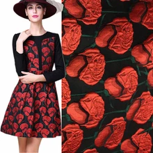 3D Красная роза Дамаск из жаккардовой парчи для платья, Diy толстые свадебные Африка тканевое платье Шитье Лоскутные материалы Ткань