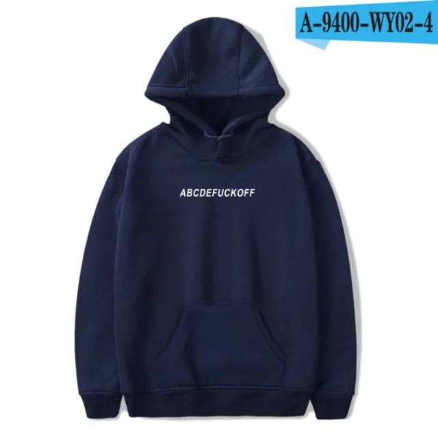 navy blue ABCDEFUCKOFF толстовки с капюшоном женские Tumblr забавные толстовки с буквенным принтом Джемпер Толстовка с рисунком модная уличная одежда - Цвет: navy blue