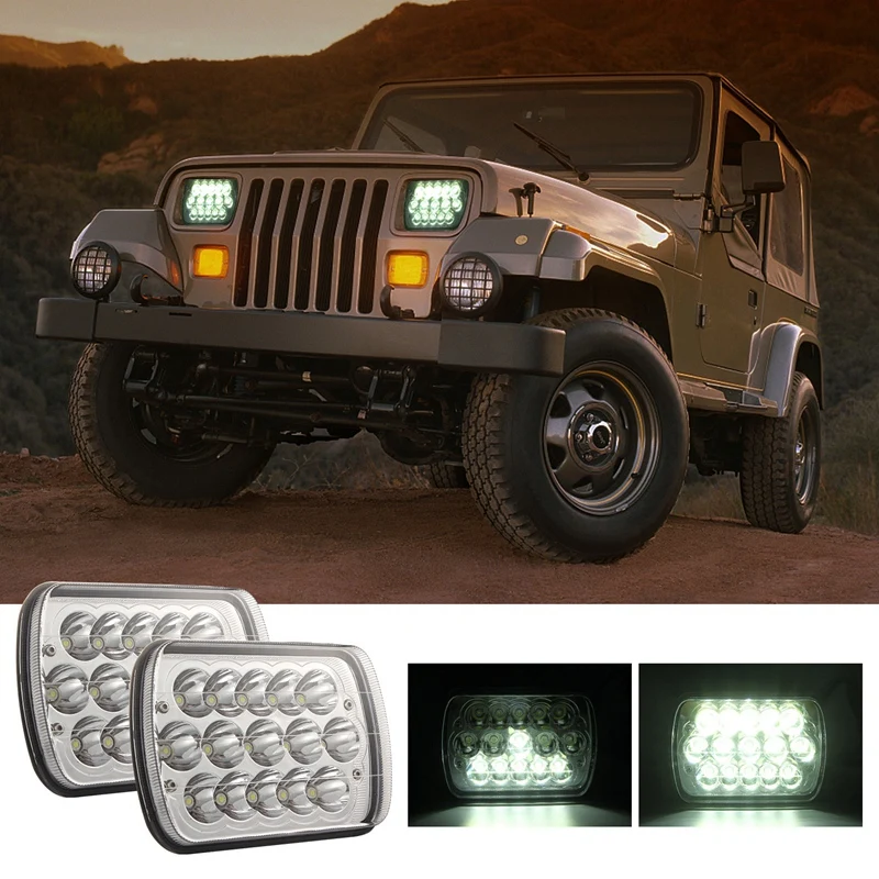 Светодиодные фары 5X7 300 Вт фары 2 шт. Hi/Low Sealed Beam прямоугольная фара Замена для Jeep Wrangler Yj Cherokee Xj грузовики