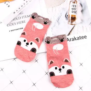 

Lovely Cartoon Animal Pattern Women Fashion Cotton Boat Socks Short Sock Casual Low Cut 3D Ankle Sock