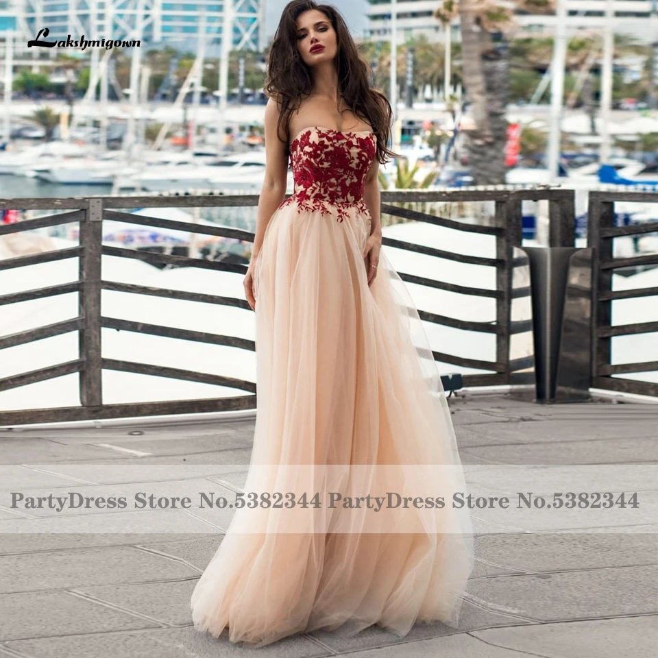 Lace Peach Prom Dresses 2022