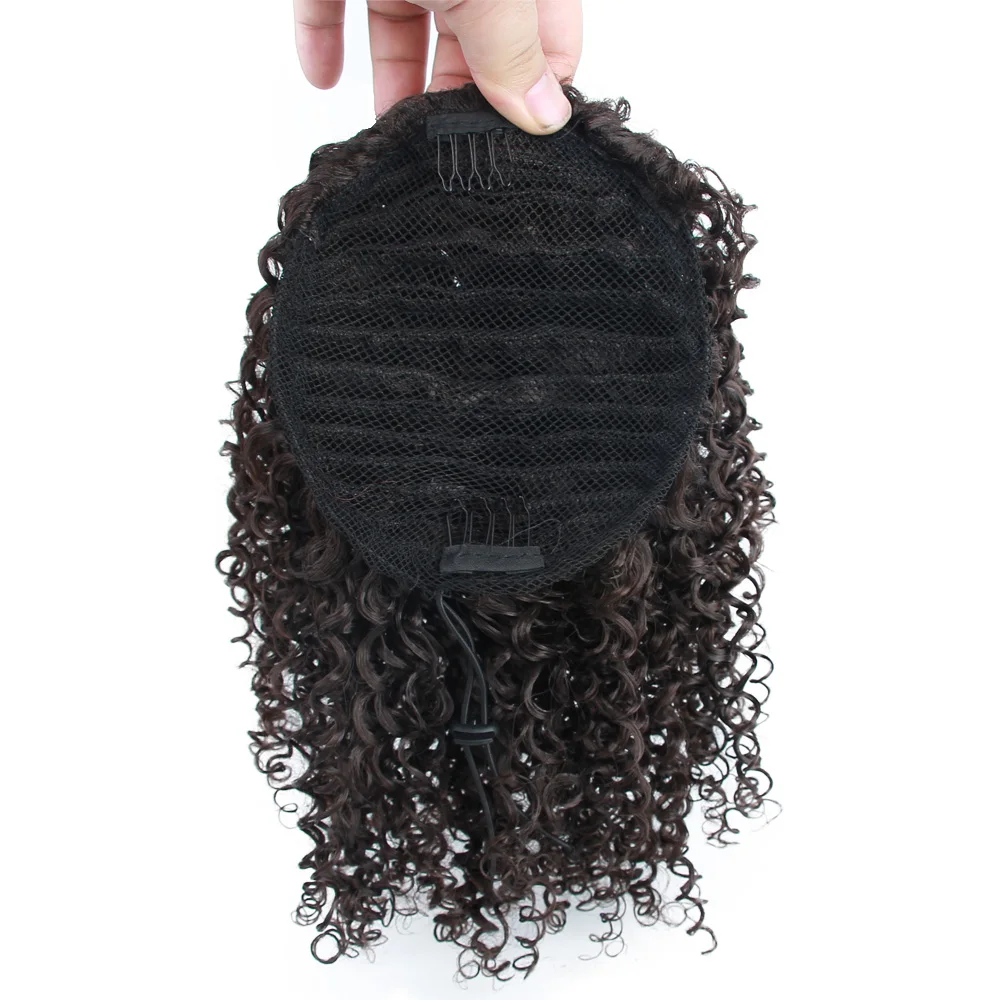 Black Star Hair Puff Afro Ponytail Hair Piece For Black Women Clip In Ponytail Afro Drawstring Curly Ponytail Hair Extensions