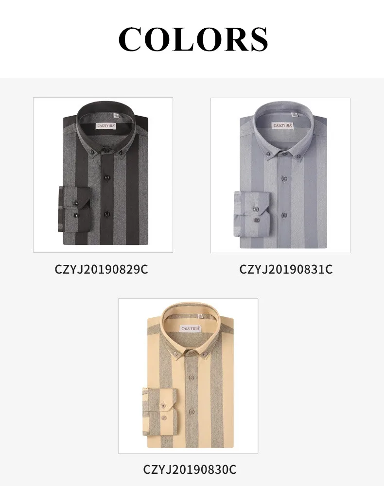 Caiziyijia Новые Классические широкие в полоску удобные Camisa Masculina уличная мужская деловая шелковая рубашка с длинными рукавами