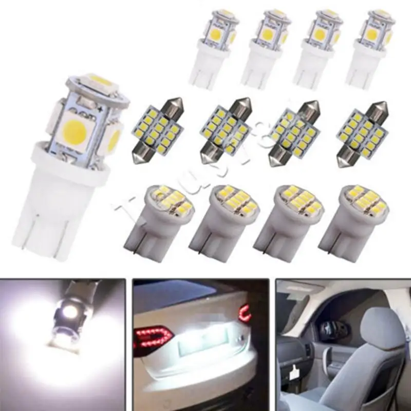 13 шт. Авто T10 и 31 мм Led холодный белый автомобиль супер яркий поворотник номерной