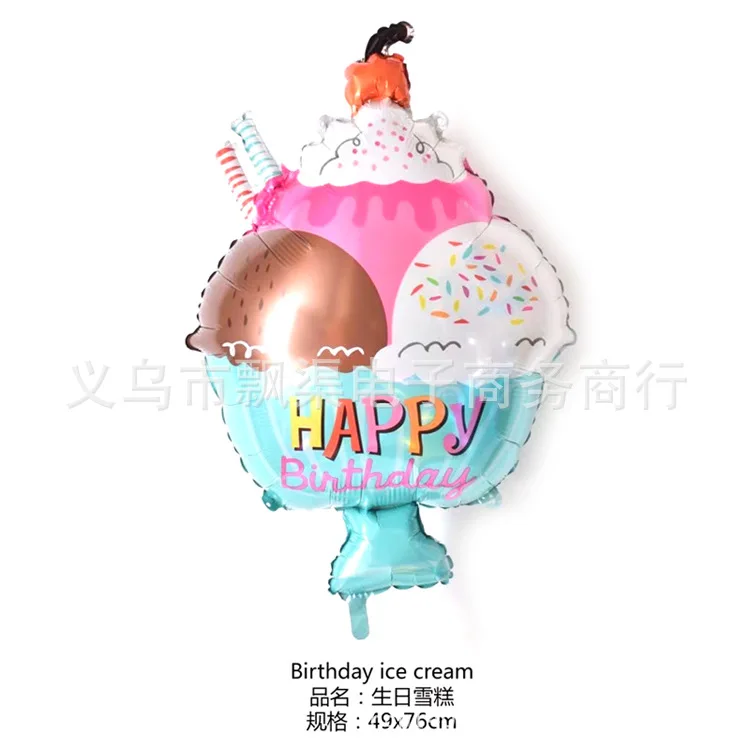Воздушный шар для торта ко дню рождения мороженое Дельфин Надувное украшение гамбургер алюминиевая пленка Гелиевый шар пончики воздушный шар плавающий воздух