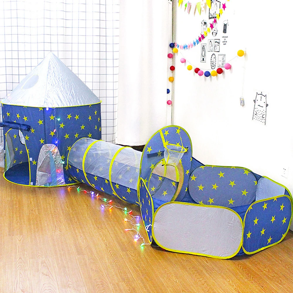 3pcs Set Play Tent Baby Toys Ball Pool For Children Tipi Tent Pool Ball Pool Baby Tent House Crawling Tunnel Ocean Kids Tent