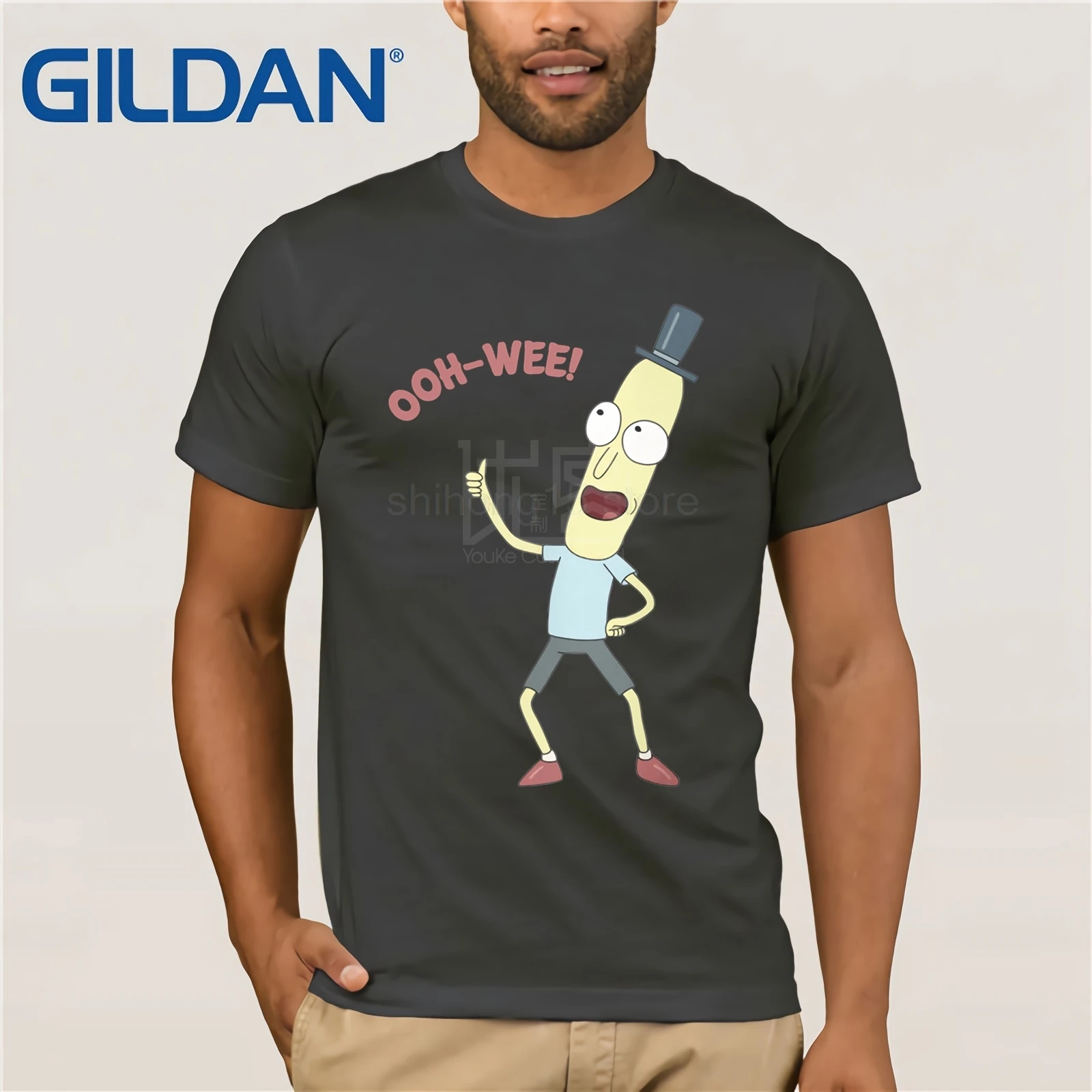 Г-н Poopybutthole Ох-Ви! Мужская футболка, размер S-3XL, короткий рукав, круглый вырез, хлопок, футболки, топы, летние футболки, хлопок - Цвет: charcoal gray