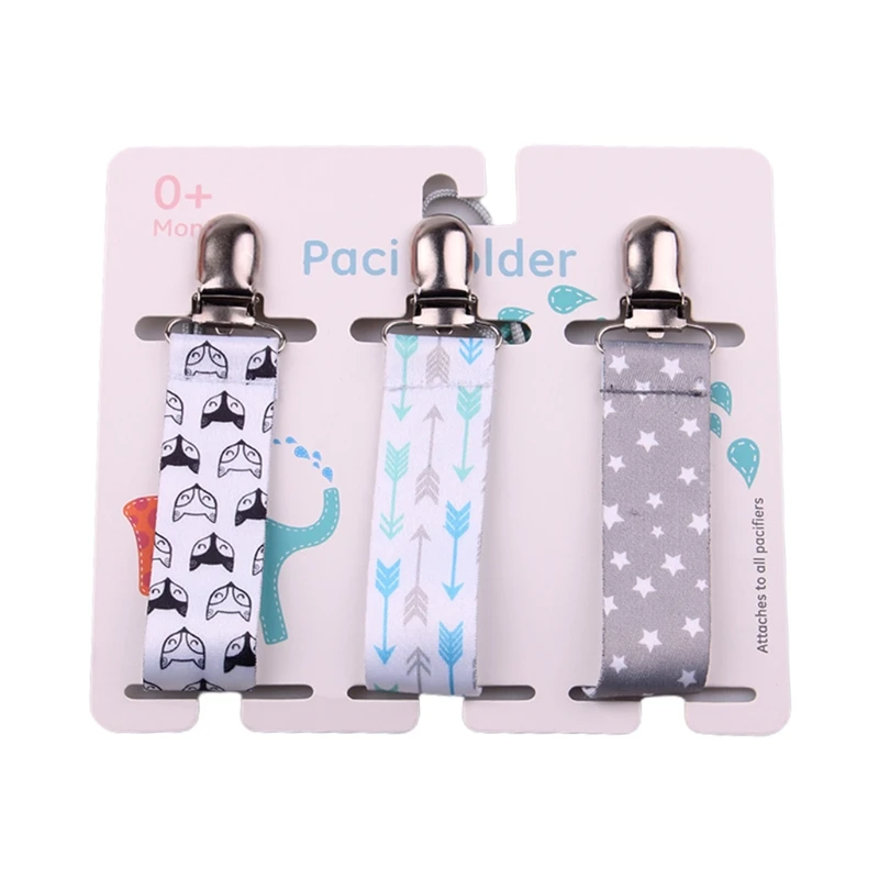 3Pcs/Set Newborn Baby Pacifier Clip Chain Dummy Nipple Leash Strap Soother Teether Holder Belt Infant Supplies