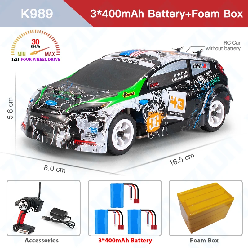 WLtoys 1:28 284131 K989 2.4G Racing Mini RC Car 30KM/H 4WD