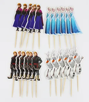 

24Pcs/Pack Frozen Theme Cupcake Topper Party Supplie Birthday Party Decorations Wedding Cake Decoration Kids Shower