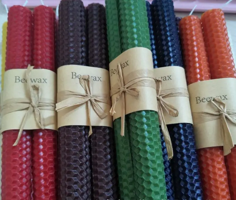 Honeycomb candle long rod candle beeswax cylinder 2.2x20cm