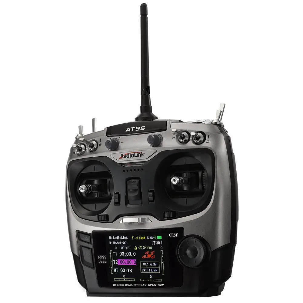 Радиоуправляемый контроллер Radiolink AT9S Pro TX 10/12CH T8S Crossfire с R12DSM RX 2,4G для гоночного дрона в режиме 1/2