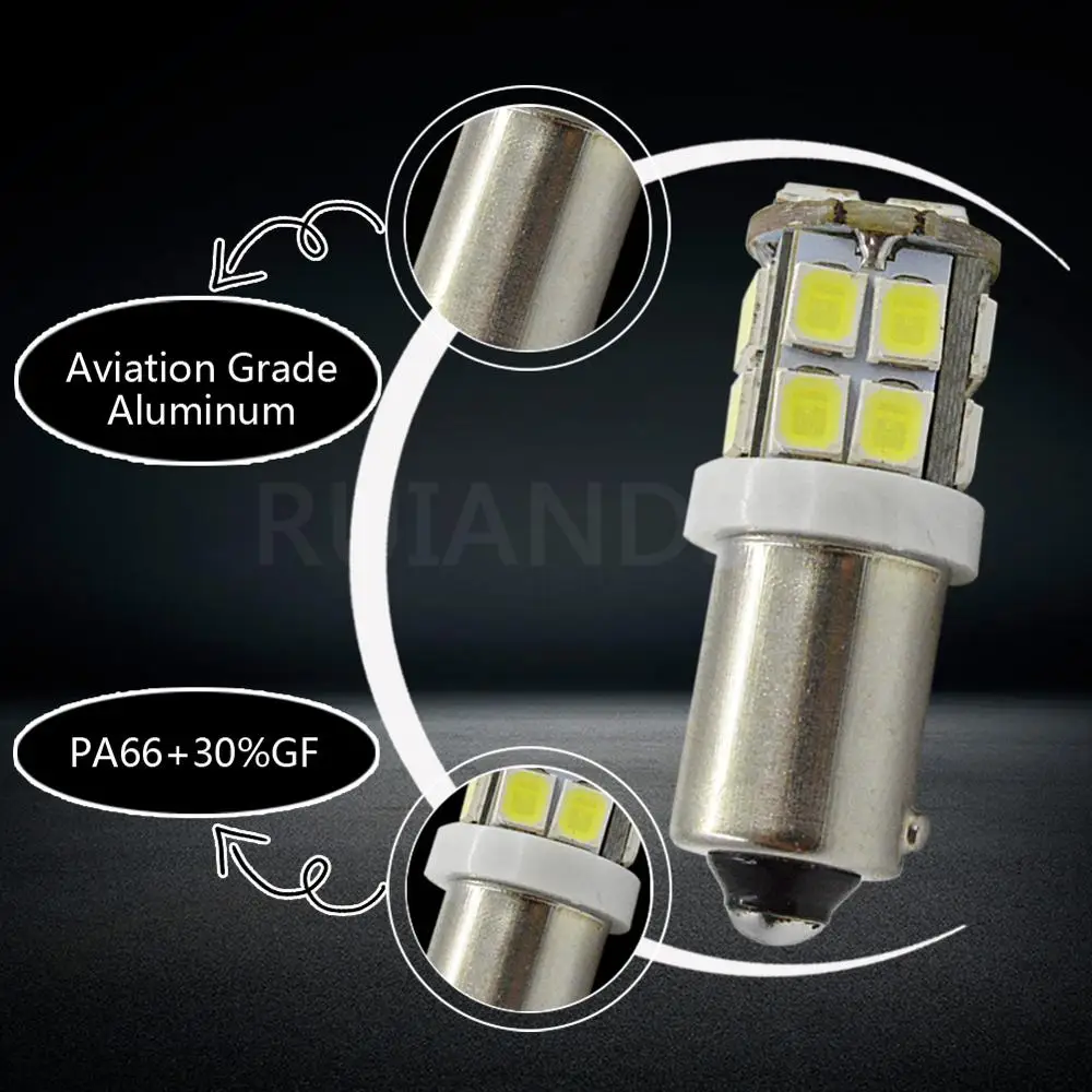 2 шт. Автомобильные светодиодные лампы BA9S T4W 20 2835 SMD BAX9S BAY9S H21W BAW9S боковые
