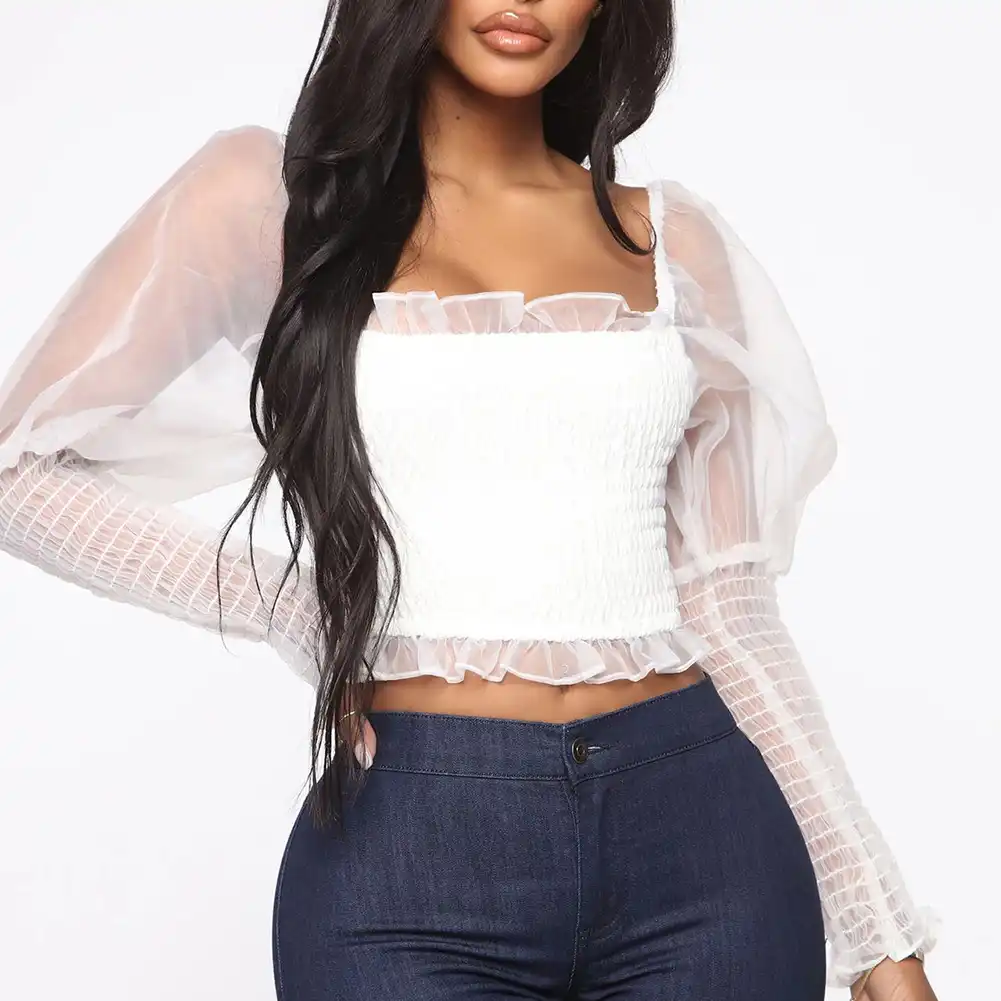 ruched mesh top