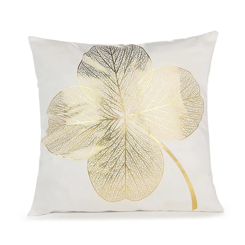 

V Pillow Case Bronzing Geometric Leaf Pillowcase Simple Fashion Pillowcase Home Sofa Cushion Cover