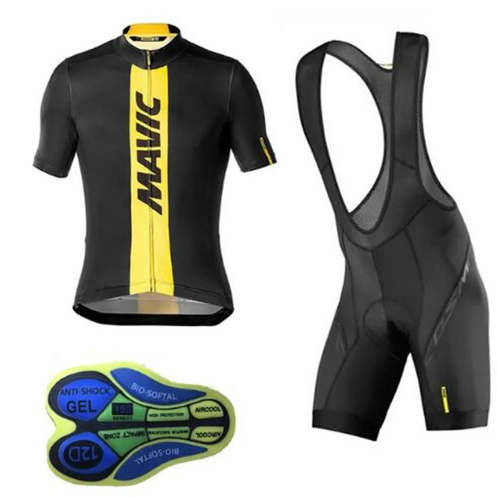 Pro Summer Black MAVIC Cycling Jersey Set MTB Bike Clothing MTB Bicycle Clothes Wear Maillot Ropa Ciclismo Men Cycling Set - Color: Picture Color