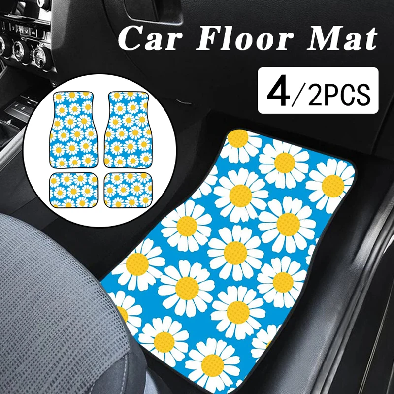

3D Sunflower Full Coverage Car Front Floor Mat Protector Universal Anti-slip Car Cushion Cover for Truck Van for SUV Car Carpet