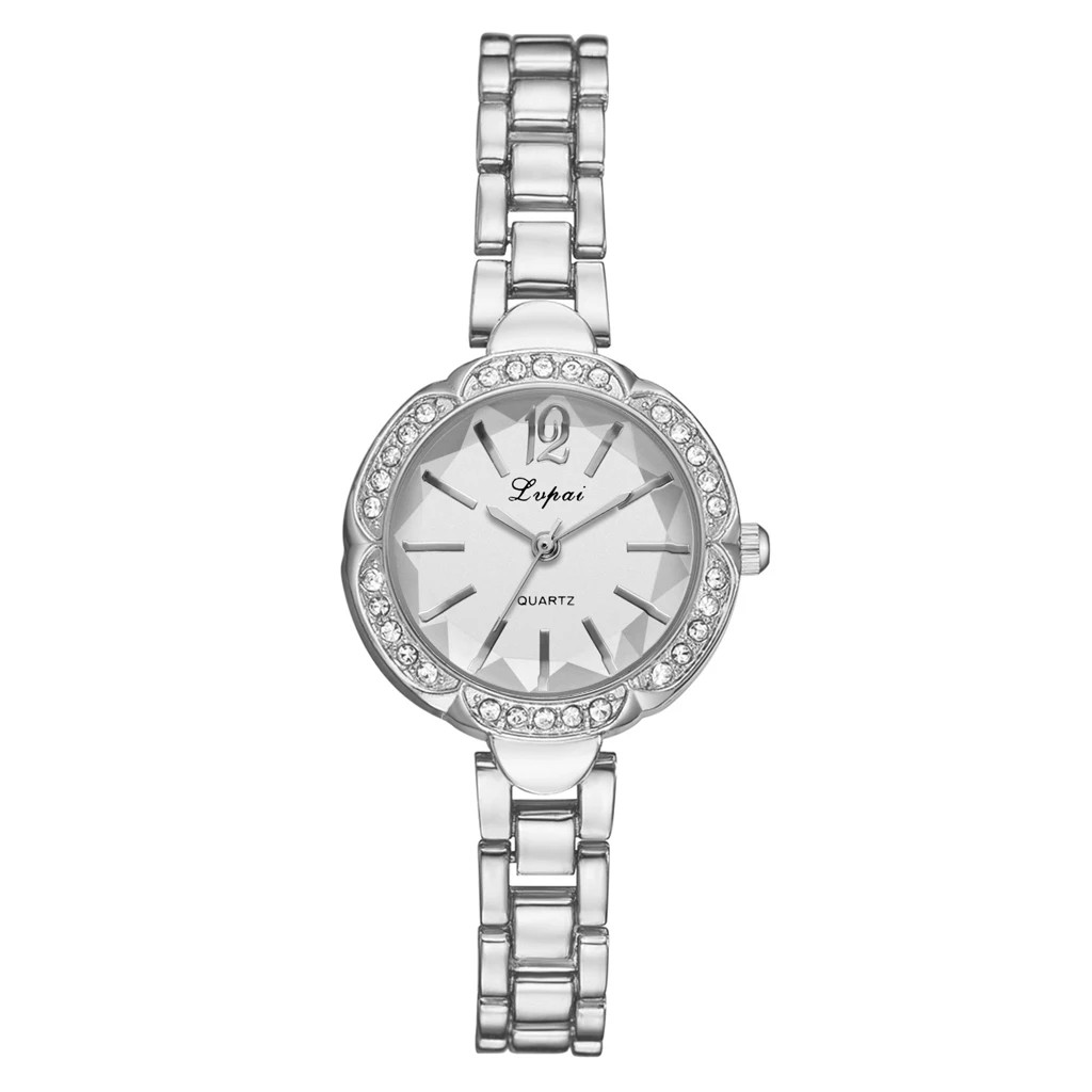 Sliver White Бренд Lvpai, комплект из 2 предметов, женские часы-браслет, сплав, сталь, модные роскошные женские кварцевые часы, подарки, Relogio Feminino - Цвет: Sliver White