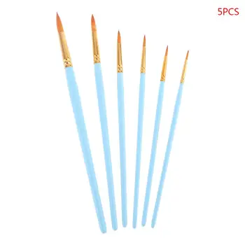

5pcs Spike Painting Brushes Nylon Hair Watercolor Gouache Paint Brush Fine Tip K1AB