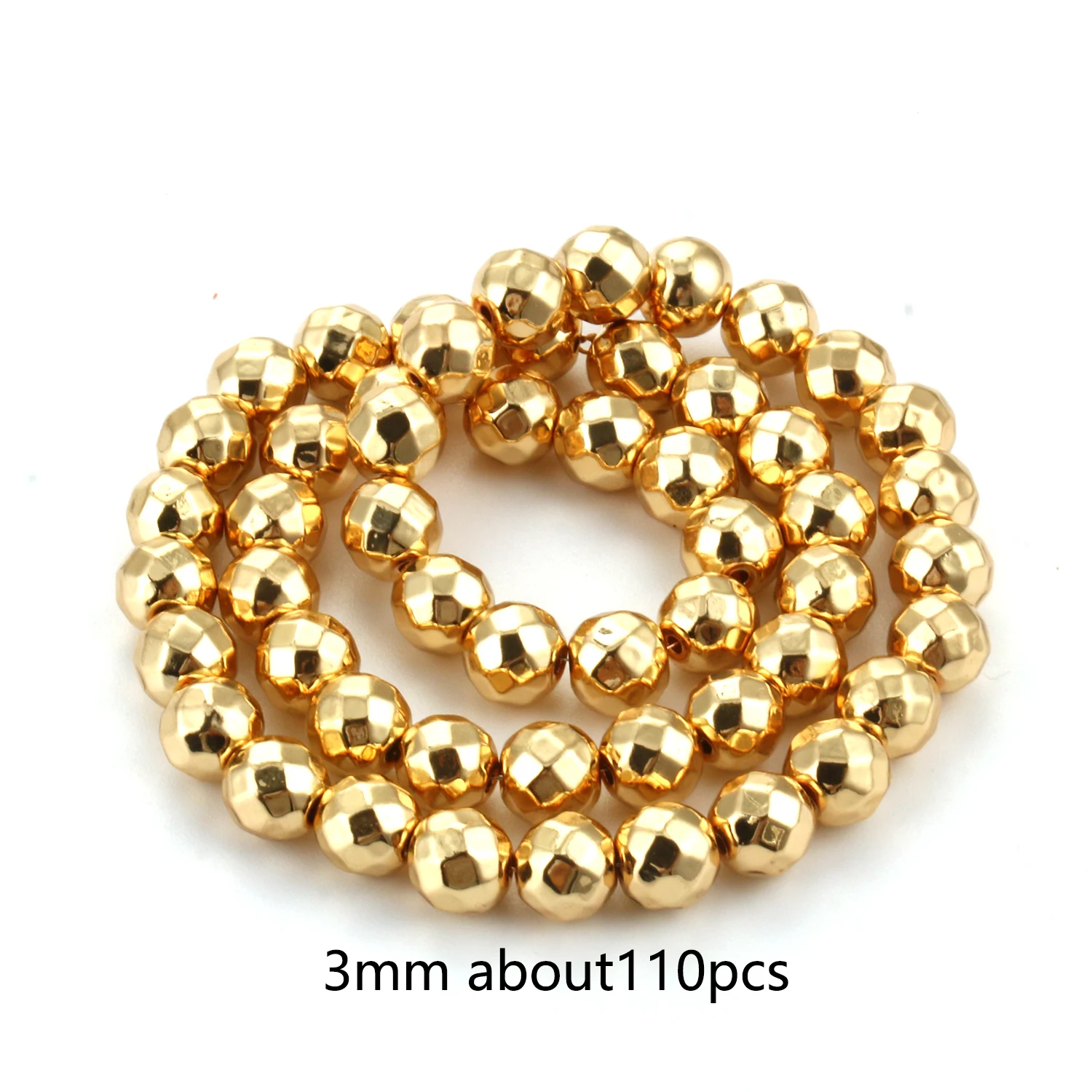 Gold Plated Hematite Gravel Spacer Beads