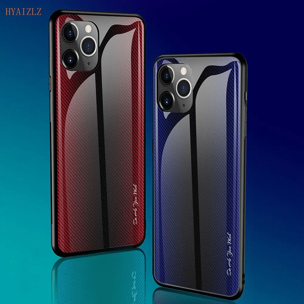 Ультра тонкий чехол для iPhone 11 Pro Max XS XR 9H из закаленного стекла, мягкий термополиуретановый Жесткий Чехол для задней панели из поликарбоната 7 8 Plus, чехол для телефона