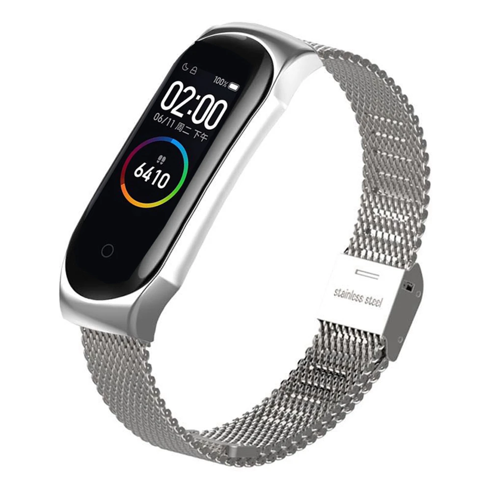 Mi Band 4 3 ремешок металлический для Xiaomi mi Band 4 3 mi lanese Пряжка браслет из нержавеющей стали для mi Band 4 mi Band 4 браслет