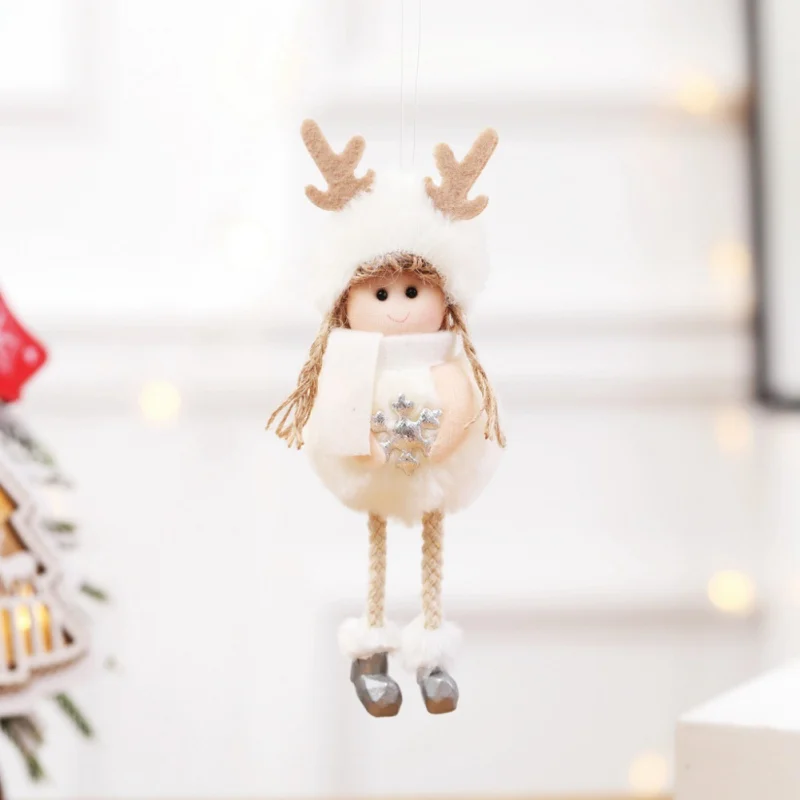 Рождественская Кукла стоящий Ангел крылья милый Ангел плюшевые куклы Рождественский подарок декоративное украшение для дома кулон Adornos De Navidad