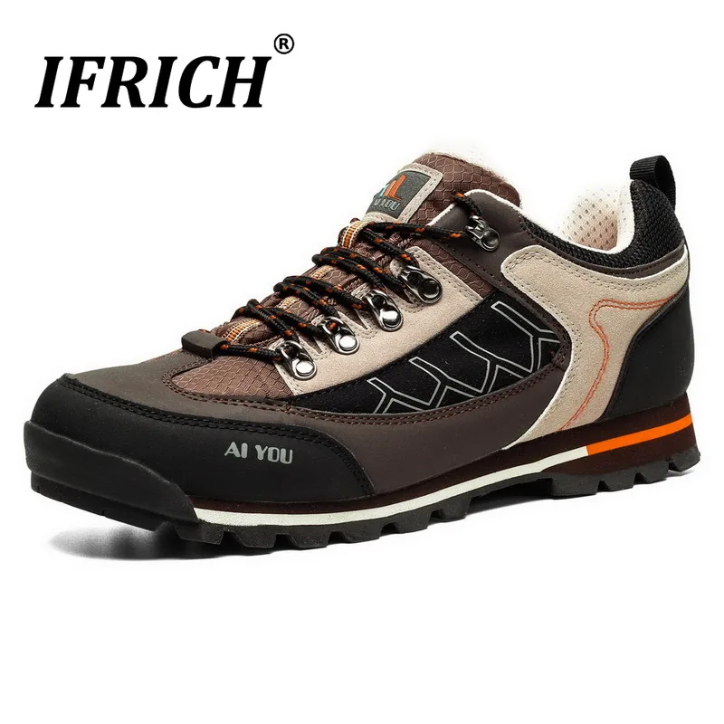Ifrich мужские кроссовки для пеших прогулок дизайнерская мужская обувь для альпинизма дизайнерская уличная Мужская походная Брендовая обувь противоскользящие спортивные мужские кроссовки