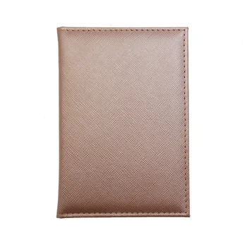 

Plain PU Leather Safiano Cross Pattern Bussiness Passport Holder with ID Card holder Universal Passport Covers custom LOGO