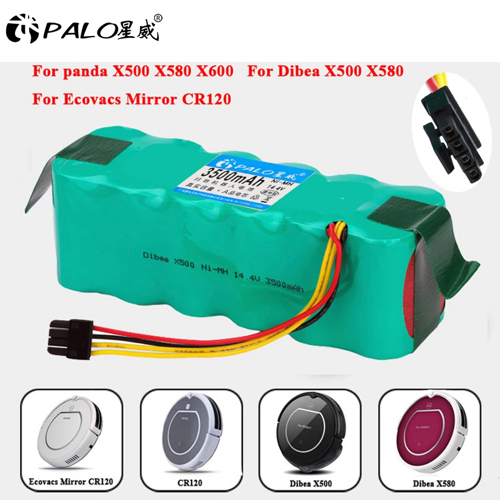 NI-MH 14.4V 3500mAh Battery for panda X500 Battery for Dibea X500 X580 X900 KK8 Vacuum Cleaner for Ecovacs Mirror CR120 battery