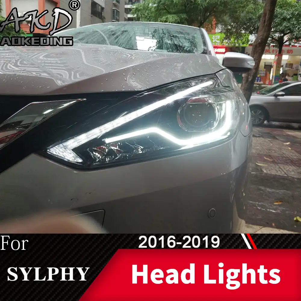 ヘッドランプ車日産シルフィ16 19セントラヘッドライトフォグランプデイランニングライトdrl H7 Ledキセノン電球車のアクセサリー カー ライトの組み立て Aliexpress