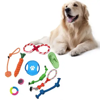 

Puppy Chew Toy Teething Puppy Toy-Washable Cotton Rope Dog Toy 10 Piece Set Y5GB