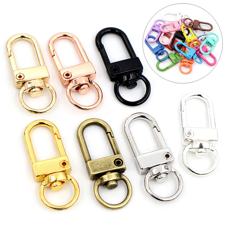 10 unids/lote broche de langosta ganchos Chapado en plata de oro DIY joyería que hace los hallazgos para llavero collar suministros de pulsera