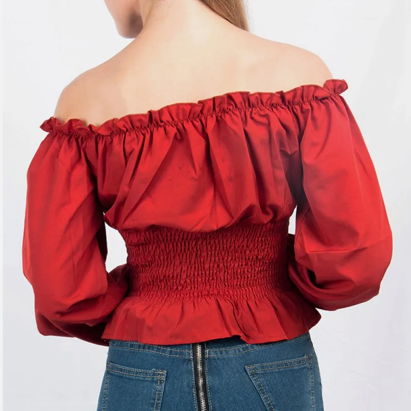 Женская футболка на одно плечо с длинным рукавом, сексуальная, без бретелек, гофрированная, летняя, повседневная, уличный стиль, удобная, дышащая, цветная