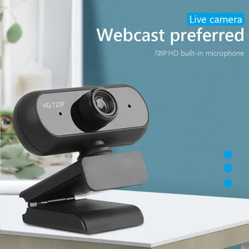 

720P HD USB Webcam with Microphone 1280 x 720p Web Camera for Laptop Desktop Computer Accessory Live Streaming