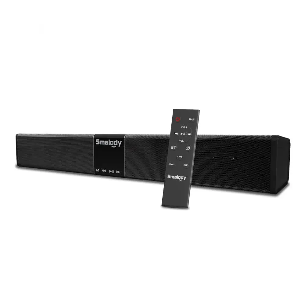 Smalody дома Театр звуковая панель телевизора 20 Вт Bluetooth Динамик 4400 мА/ч, Портативный бас Беспроводной сабвуфер с Дистанционный пульт с lcd Дисплей - Color: Black