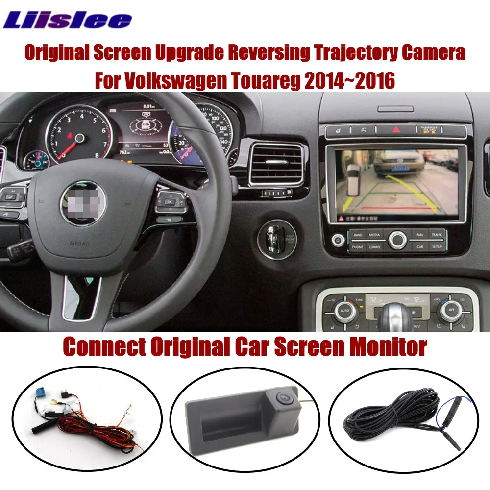 

Liislee For Volkswagen Touareg 2014~2016 Compatible Original Screen Reverse Trunk Handle Camera Intelligent Dynamic Trajectory