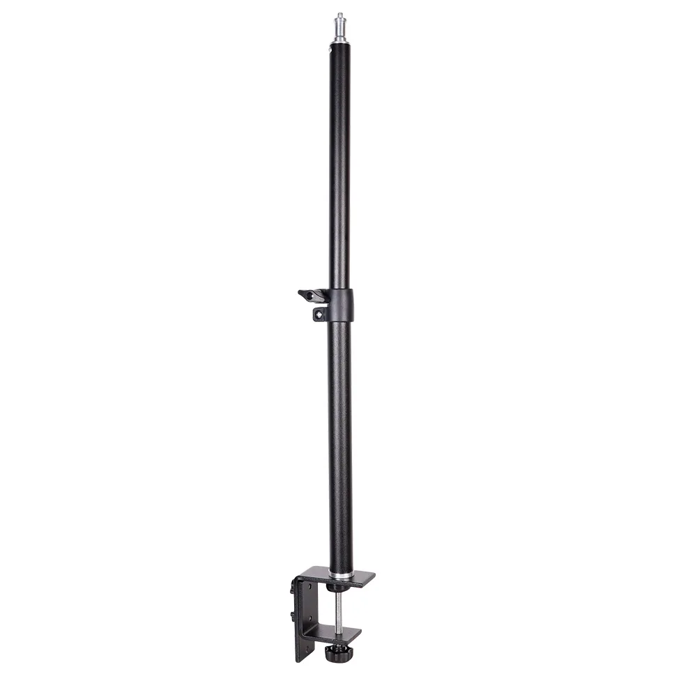 Desk Mount Stand, 12.9-22inch Tabletop C Clamp Mount Stand, Adjustable Table Aluminum Light Stand with Standard 1/4 Screw Tip fo