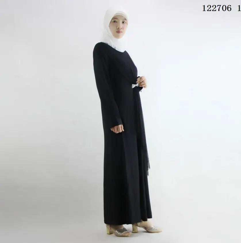 4XL размера плюс,, взрослая хлопковая одежда с бисером, Абая мусульман, Турецкая абайя, мусульманская одежда с оборками, арабское служение, Wj1008